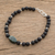 Jade and lava stone beaded pendant bracelet, 'Dark Green Mountain of Lava' - Dark Green Jade and Lava Stone Beaded Pendant Bracelet (image 2) thumbail