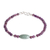Jade and amethyst beaded pendant bracelet, 'Garden of Delight' - Jade and Amethyst Beaded Pendant Bracelet from Guatemala thumbail