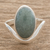 Jade cocktail ring, 'Mystery of the Earth' - Oval Apple Green Jade Cocktail Ring from Guatemala (image 2) thumbail