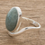 Jade cocktail ring, 'Mystery of the Earth' - Oval Apple Green Jade Cocktail Ring from Guatemala (image 2b) thumbail