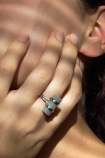 Jade cocktail ring, 'Sweet Maya in Apple Green' - Cylindrical Apple Green Jade Cocktail Ring from Guatemala