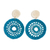 Natural fiber dangle earrings, 'Delightful Nature in Azure' - Handmade Circular Natural Fiber Earrings in Azure