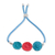 Natural fiber pendant bracelet, 'Complementary Colors' - Blue and Red Natural Fiber Pendant Bracelet from Honduras