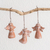Ceramic ornaments, 'Three Brown Angels' (set of 3) - Whitewashed Ceramic Angel Ornaments (Set of 3)