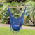 Cotton hammock swing, 'Simple Relaxation in Lapis' (single) - Handwoven Cotton Hammock Swing in Lapis (Single) (image 2) thumbail
