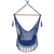 Cotton hammock swing, 'Simple Relaxation in Lapis' (single) - Handwoven Cotton Hammock Swing in Lapis (Single) thumbail