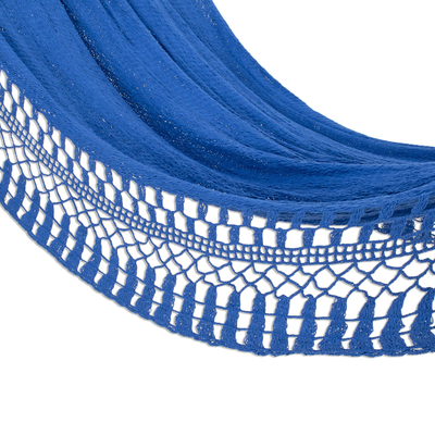 Hamaca de cuerda de algodón, (individual) - Hamaca de cuerda de algodón en lapislázuli de Nicaragua (individual)
