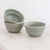 Ceramic bowls, 'Curvy Green' (set of 3) - Curvy Ceramic Bowls in Green from Honduras (Set of 3)