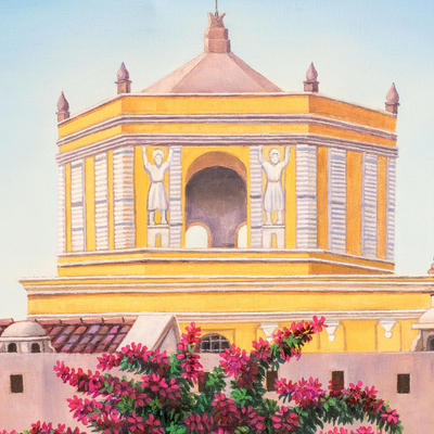 'Ancient Mercy' - Signed Painting of a Church from Guatemala