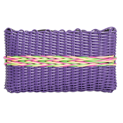 Recycled Woven Clutch in Blue-Violet from Guatemala