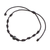 Jade pendant bracelet, 'Bold Texture in Black' - Black Jade and Nylon Knotted Cord Adjustable Bracelet (image 2b) thumbail