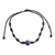 Lapis lazuli pendant bracelet, 'Bold Texture in Blue' - Lapis Lazuli and Nylon Knotted Cord Adjustable Bracelet (image 2a) thumbail