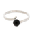 Jade single-stone ring, 'Abstract Orb in Black' - Round Jade Single-Stone Ring in Black from Guatemala thumbail