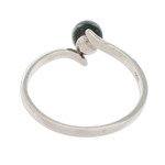 Jade single-stone ring, 'Abstract Orb in Dark Green' - Round Jade Single-Stone Ring in Dark Green from Guatemala