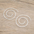 Sterling silver half-hoop earrings, 'Fibonacci's Beauty' - Spiral Sterling Silver Half-Hoop Earrings from Guatemala (image 2b) thumbail