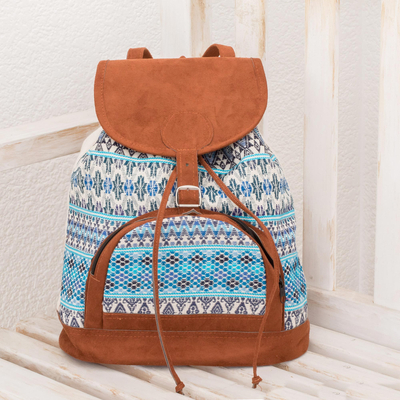 white cotton backpack