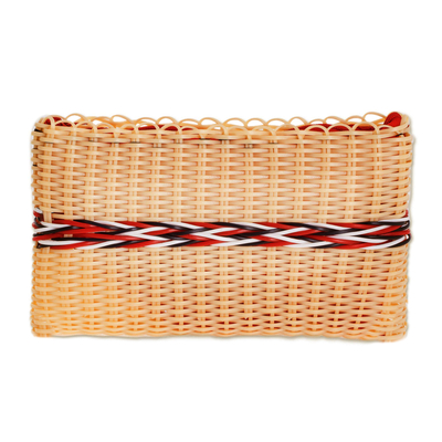 Woven clutch, 'Harmony of colour in Buff' - Recycled Woven Clutch in Buff from Guatemala