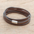 Men's leather wrap bracelet, 'Masculine Symphony in Espresso' - Men's Espresso Leather Wrap Bracelet from Costa Rica (image 2b) thumbail