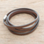 Men's leather wrap bracelet, 'Masculine Symphony in Espresso' - Men's Espresso Leather Wrap Bracelet from Costa Rica (image 2c) thumbail