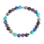 Men's multi-gemstone beaded stretch bracelet, 'Morpheus Colors' - Men's Multi-Gemstone Stretch Bracelet in Blue and Purple