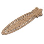 Teak wood bookmark, 'Sarchi Flower' - Floral Teak Wood Bookmark from Costa Rica