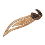 Teak wood bookmark, 'Toucan Reader' - Toucan-Themed Teak Wood Bookmark from Costa Rica