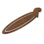 Teak wood bookmark, 'Macaw Reader' - Parrot-Themed Teak Wood Bookmark from Costa Rica