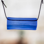 Recycled glass pendant necklace, 'Crystalline Blue' - Blue Recycled Glass Pendant Necklace from Costa Rica
