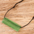 Recycled glass pendant necklace, 'Crystalline Green' - Green Recycled Glass Pendant Necklace from Costa Rica (image 2b) thumbail