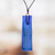 Recycled glass pendant necklace, 'Serene Mood' - Deep Blue Recycled Glass Pendant Necklace from Costa Rica thumbail