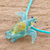 Art glass pendant necklace, 'In the Ocean' - Art Glass Sea Turtle Pendant Necklace from Costa Rica (image 2b) thumbail