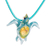 Art glass pendant necklace, 'In the Ocean' - Art Glass Sea Turtle Pendant Necklace from Costa Rica (image 2c) thumbail