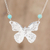 Sterling silver pendant necklace, 'Butterfly Texture' - Sterling Silver and Recon. Turquoise Pendant Necklace (image 2) thumbail