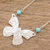 Sterling silver pendant necklace, 'Butterfly Texture' - Sterling Silver and Recon. Turquoise Pendant Necklace (image 2b) thumbail