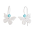 Sterling silver drop earrings, 'Butterfly Texture' - Sterling Silver and Recon Turquoise Butterfly Drop Earrings thumbail