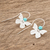 Sterling silver drop earrings, 'Butterfly Texture' - Sterling Silver and Recon Turquoise Butterfly Drop Earrings (image 2b) thumbail