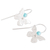 Sterling silver drop earrings, 'Butterfly Texture' - Sterling Silver and Recon Turquoise Butterfly Drop Earrings (image 2c) thumbail