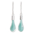 Art glass dangle earrings, 'Sky Lake' - Sky Blue Art Glass Dangle Earrings from Costa Rica (image 2a) thumbail