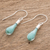 Art glass dangle earrings, 'Sky Lake' - Sky Blue Art Glass Dangle Earrings from Costa Rica (image 2b) thumbail