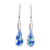 Art glass dangle earrings, 'Sky and Sea' - Art Glass Dangle Earrings in Blue from Costa Rica (image 2a) thumbail