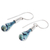 Art glass dangle earrings, 'Flirty Waves' - Blue Art Glass Dangle Earrings from Costa Rica (image 2c) thumbail