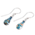 Art glass dangle earrings, 'Rain of Color' - Blue and Pink Art Glass Dangle Earrings from Costa Rica (image 2c) thumbail