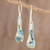 Art glass dangle earrings, 'Sand and Sea' - Handmade Art Glass Dangle Earrings from Costa Rica (image 2) thumbail
