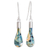 Art glass dangle earrings, 'Sand and Sea' - Handmade Art Glass Dangle Earrings from Costa Rica (image 2a) thumbail