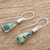 Art glass dangle earrings, 'Sand and Sea' - Handmade Art Glass Dangle Earrings from Costa Rica