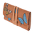 Leather wallet, 'Colors of Liberty' - Hand-Painted Butterfly Motif Leather Wallet from Costa Rica (image 2b) thumbail