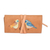 Brieftasche aus Leder, 'Vogelgesang'. - Geldbörse aus handbemaltem Leder mit Vogelmotiv aus Costa Rica