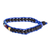 Men's beaded macrame bracelet, 'Planet Colors in Blue' - Men's Glass and Lava Stone Beaded Macrame Bracelet in Blue