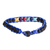 Men's beaded macrame bracelet, 'Planet Colors in Blue' - Men's Glass and Lava Stone Beaded Macrame Bracelet in Blue (image 2c) thumbail