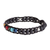 Men's beaded macrame bracelet, 'Planet Colors in Black' - Men's Glass and Lava Stone Beaded Macrame Bracelet in Black